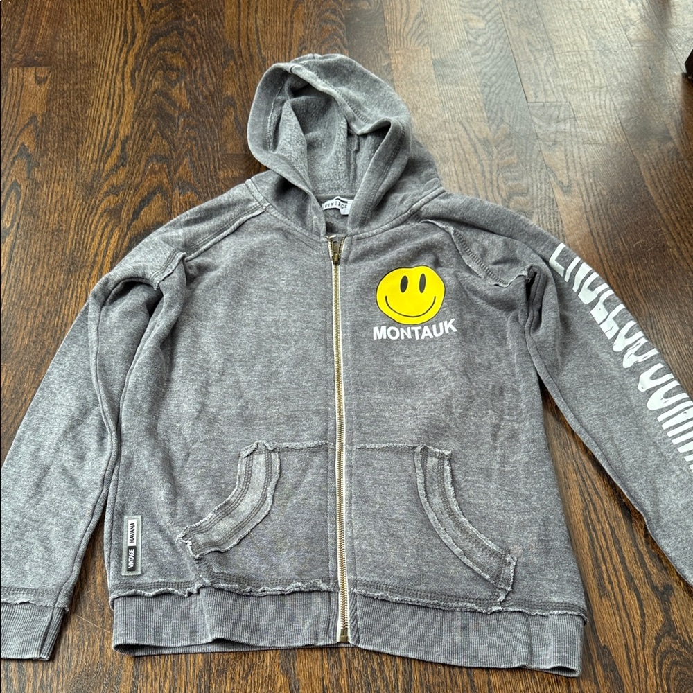 Vintage Havana Kids Gray zip up montauk hoodie